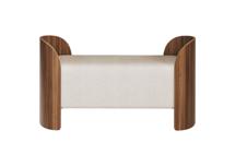 Банкетка Ellipsefurniture Банкетка Lagom 2 120 см (молочный рогожка, орех) арт. LG01071400205