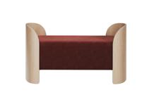 Банкетка Ellipsefurniture Банкетка Lagom 2 120 см (бордовый FiberGuard, натуральный дуб) арт. LG01071514007