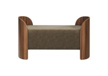 Банкетка Ellipsefurniture Банкетка Lagom 2 120 см (серо-зеленый FiberGuard, орех) арт. LG01071410607