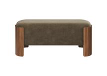 Банкетка Ellipsefurniture Банкетка Lagom 100 см (серо-зеленый FiberGuard, орех) арт. LG01061410607