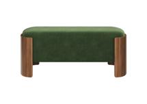Банкетка Ellipsefurniture Банкетка Lagom 100 см (зелено-голубой FiberGuard, орех) арт. LG01061413607