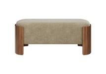 Банкетка Ellipsefurniture Банкетка Lagom 100 см (светло-бежевый FiberGuard, орех) арт. LG01061413707