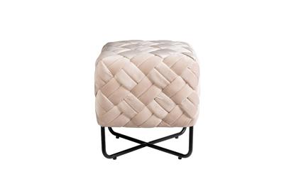 Банкетка Garda Decor N-OT-100 BG BL Банкетка плетеная велюр бежевый 43*43*44см арт. N-OT-100 BG BL