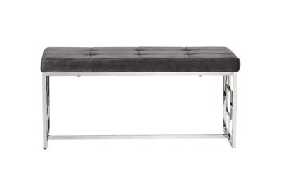 Банкетка Garda Decor 47ED-BEN005-GR Банкетка серый велюр/хром 99*45,5*46см арт. 47ED-BEN005-GR