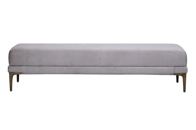 Банкетка Garda Decor Банкетка Прима(Prima) 160 на метал опорах серая Velv-SER 40*160*40см арт. PRIMA-Б160-Velvet SER
