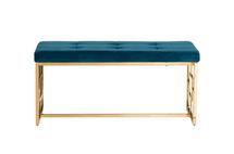 Банкетка Garda Decor 47ED-BEN005GOLD-EM Банкетка велюр изумрудный/золото 99*45,5*46см арт. 47ED-BEN005GOLD-EM
