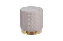 Банкетка Garda Decor GY-BEN8143GOLD-LG Банкетка велюр светло-серый/золото d42*46см арт. GY-BEN8143GOLD-LG