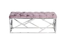 Банкетка Garda Decor GY-BEN7834-DPK Банкетка велюр темно-розовый/хром 110*42*46см арт. GY-BEN7834-DPK