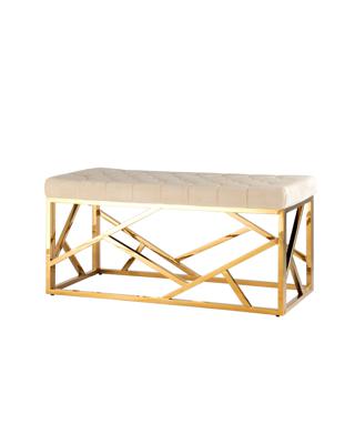 Банкетка Stool Group Банкетка-скамейка АРТ ДЕКО велюр бежевый сталь золото арт. УТ000001883
