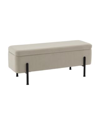 Банкетка Stool Group Банкетка Болейн с ящиком велюр бежевый черные ножки арт. УТ000040205