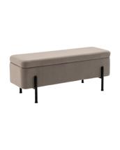 Банкетка Stool Group Банкетка Болейн с ящиком велюр серый черные ножки арт. УТ000040204
