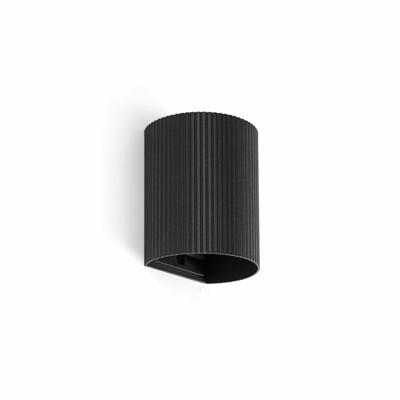 Бра Faro SOLE Черный круглый настенный светильник с рифлением арт. 220711