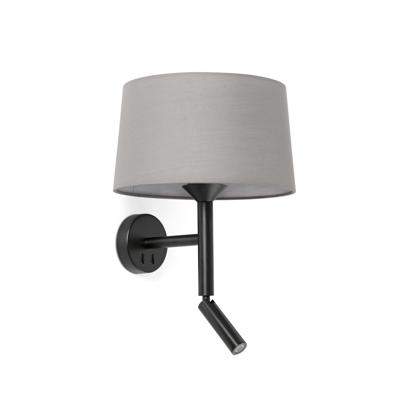 Бра Faro Настенный светильник Windsor черный/серый с ридером 1xE27 арт. 219399