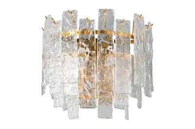 Бра Garda Decor K2KG0998W-2B Бра Лёд (Ice) рифленое стекло/латунь L19*W36*H32см арт. K2KG0998W-2B