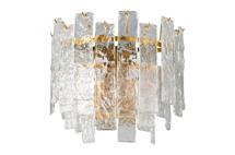 Бра Garda Decor K2KG0998W-2B Бра "Ice" рифленое стекло/латунь L19*W36*H32см арт. K2KG0998W-2B
