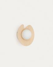 Бра La Forma (ех Julia Grup) Настенный светильник Wilara из дуба с шаром из дымчатого стекла арт. 262137