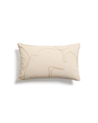 Чехол La Forma (ех Julia Grup) Чехол для подушки Dibel из хлопка цвета экрю с бежевой вышивкой, 30 x 50 см арт. 481397