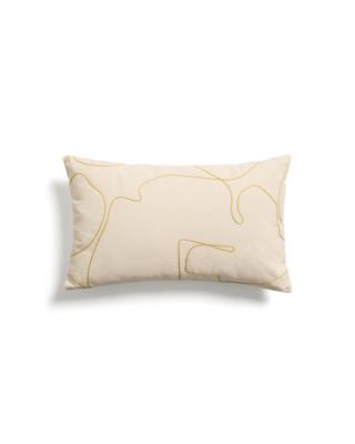 Чехол La Forma (ех Julia Grup) Чехол для подушки Dibel из хлопка цвета экрю с желтой вышивкой, 30 x 50 см арт. 481399