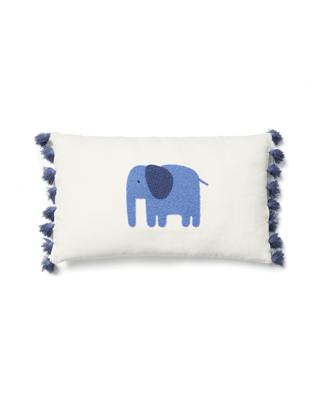 Чехол La Forma (ех Julia Grup) Чехол для подушки Tandani бежевый из хлопка с вышитым синим слоном 30 x 50 см арт. 434771