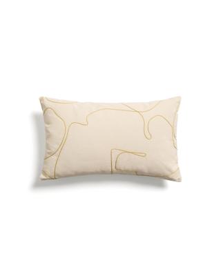 Чехол La Forma (ех Julia Grup) Чехол для подушки Dibel из хлопка цвета экрю с желтой вышивкой, 30 x 50 см арт. 481399