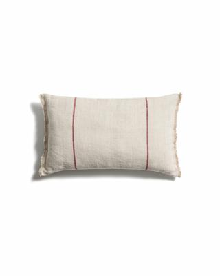 Чехол La Forma (ех Julia Grup) Чехол для подушки Lidore из бежевого льна с красными полосами, 30 x 50 см арт. 481447