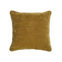 Чехол La Forma (ех Julia Grup) Бархатный чехол для подушки Julina из 100% хлопка горчичного цвета с белой каймой 45 x 45 см арт. 108491