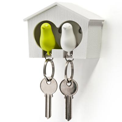 Держатель QUALY Держатель для ключей duo sparrow, белый/зеленый арт. QL10124-WH-WH-GN