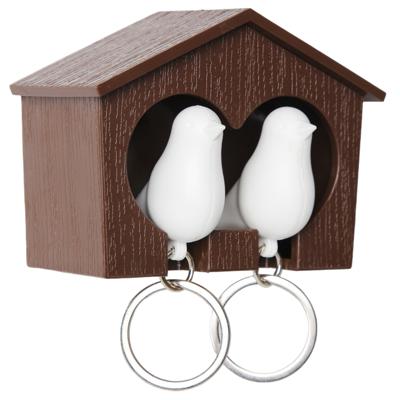 Держатель QUALY Держатель для ключей duo sparrow, коричневый/белый арт. QL10124-BN-WH-WH