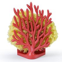 Держатель QUALY Держатель для мочалок coral sponge, красный арт. QL10335-RD