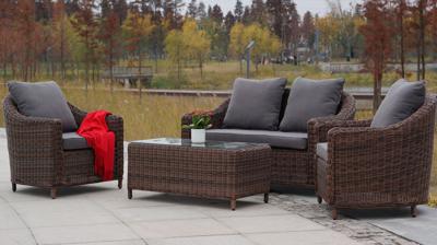 Диван 4SIS "Кон Панна" диван из искусственного ротанга двухместный, цвет коричневый арт. YH-C2808W brown