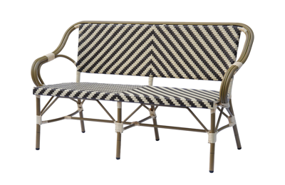 Диван 4SIS "Кабри" диван двухместный плетенный из искусственного ротанга, цвет бежево-коричневый арт. ZF2186C Coffee