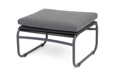 Диван 4SIS "Ането" пуф плетеный из роупа, каркас алюминий темно-серый (RAL7024) муар, роуп темно-серый круглый арт. ANE-P-001 RAL7024 Mua D-grey