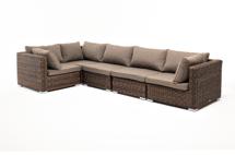 Диван 4SIS "Лунго" трансформирующийся диван из искусственного ротанга (гиацинт), цвет коричневый арт. YH-C1033W-SET TWbrown