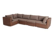 Диван 4SIS "Лунго" трансформирующийся диван из искусственного ротанга, цвет коричневый арт. YH-C1033W-SET brown