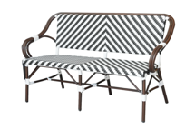 Диван 4SIS "Кабри" диван двухместный плетенный из искусственного ротанга, цвет черно-белый арт. ZF2186C Black