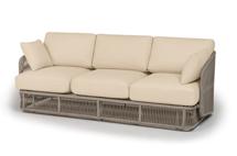 Диван 4SIS "Альбано" диван 3-местный плетеный из роупа, каркас алюминий светло-серый (RAL7035) муар, роуп серый меланж круглый, ткань Mossle светло-бежевая арт. ALB-S-3-001 RAL7035 Mua mel-grey(beige100)