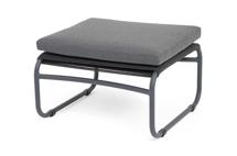 Диван 4SIS "Ането" пуф плетеный из роупа, каркас алюминий темно-серый (RAL7024) муар, роуп темно-серый круглый арт. ANE-P-001 RAL7024 Mua D-grey