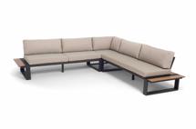 Диван 4SIS "Тулон" угловой модульный диван, каркас из алюминия арт. TUL-MLS3-001(HPL OAK) B Mua (beige15052)