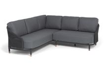 Диван 4SIS "Верона" диван модульный плетеный из роупа, каркас алюминий темно-серый (RAL7024) муар, роуп темно-серый круглый, ткань темно-серая 027 арт. VER-MS-001 RAL7024 Mua D-grey(D-gray027)