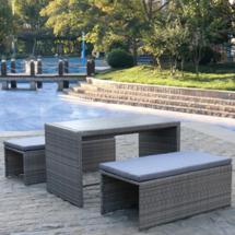 Диван Афина Плетеный диван-трансформер S330G-W78 Grey арт. S330G-W78 Grey