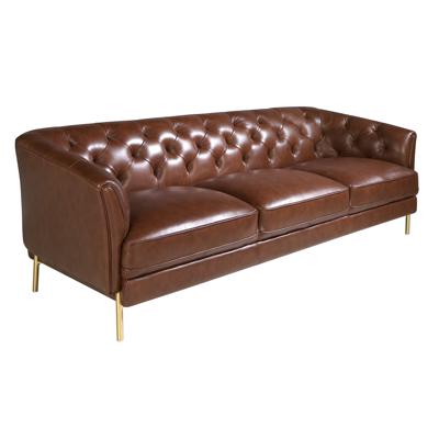Диван Angel Cerda Диван 3-х местный 6140/KF106-3P-M1595 кожаный с золотистыми стальными ножками арт. 119311