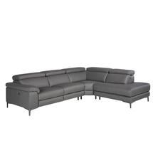 Диван Angel Cerda Угловой диван с реклайнером 5320-R-M9019 /6111 серый кожаный арт. 115084