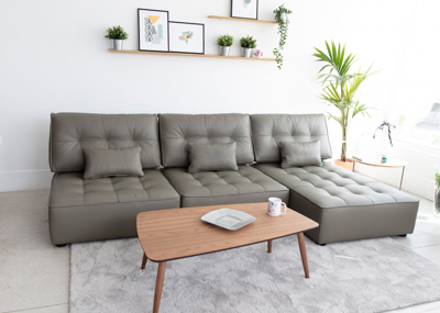 Диван Fama Модульный диван Arianne экокожа A + A + F, ножки черный пластик 3 см арт. 038450