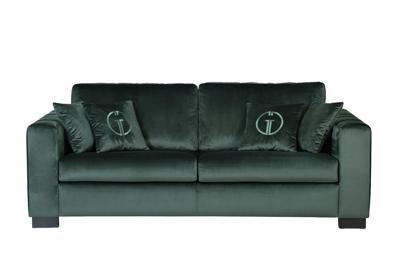 Диван Garda Decor Комплект мебели №24 Ralph трехм. раскл.,серо-зел. Bel37 с подуш. арт. ZN-394396