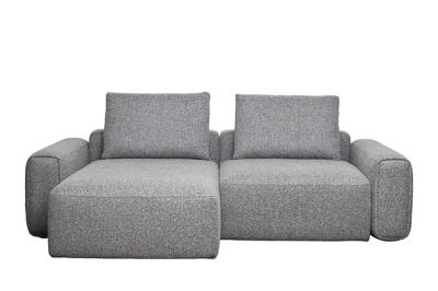 Диван Garda Decor Диван трехместный Turin(2 секции) с канапе и мех черно/серый Santo1606 255*163,5**68см арт. TURIN-TMN3-2S-Santo1606