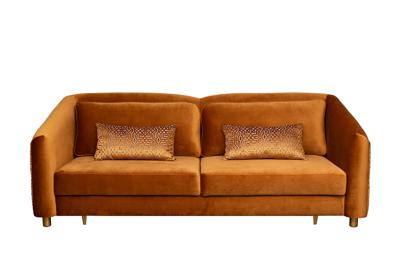 Диван Garda Decor Диван Trevi 230М(К) трехм раскл с кантом оранж Pad31+Lattice ORANG 232*103*88см арт. TREVI-230M-Pad31+Lattice ORANG