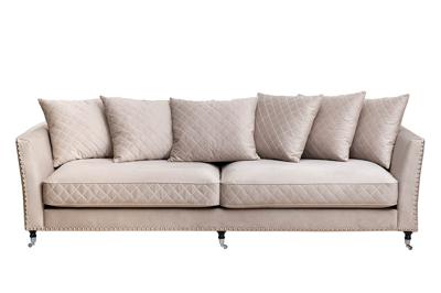 Диван Garda Decor Диван Сорренто(Sorrento) 250 трехмест., велюр св.серый Colt030-SVSER250*101*90 арт. SORRENTO-250-Colt030