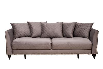 Диван Garda Decor Диван Сорренто(Sorrento) 230M трехм. раскл.,велюр сер.Colt017 230*101*86 арт. SORRENTO-230M-Colt017