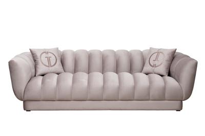 Диван Garda Decor Диван Фабио(Fabio) трехместный велюр бежевый Colt1001-SERROS 239*95*72см, 2 подушки арт. FABIO-3-2K-Colt1001