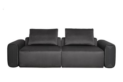 Диван Garda Decor Диван трехместный Турин(Turin)(2 секции) с мех т.серый велюр Colt1003 255*120**68см арт. TURIN-TM3-2S-Colton1003